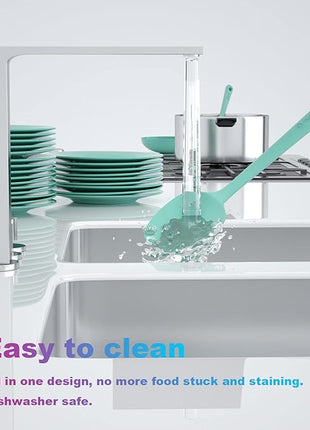 4 Pieces Silicone Spatula Set, Food Grade Rubber Spatula, Upgrade Strong Handle with Ergonomic Grip, Heat Resistant for Nonstick Cookware, Cooking