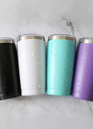 20oz Tumbler Vacuum Insulated Travel Mug with Lids, Stainless Steel Double Wall Bulk Cup Wine Tumblers for Home, Office, Outdoor Suitable for Vehicle Cup Holders(Set of 6, Navy)