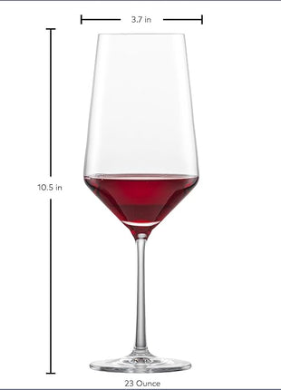 ZWIESEL GLAS Pure Bordeaux Red Wine Glass (Set of 2), Bordeaux Glasses for Red Wine, Dishwasher-Safe Tritan Crystal Glasses, Made in Germany (23 Ounce)
