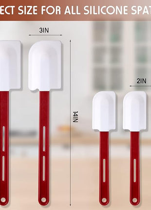 Norme 4 Pcs High Temp Silicone Spatulas Heat Resistant Rubber Spatula Commercial Silicone Scraper with Handle for Kitchen Cook Baking Mixing Utensil, Dishwasher Safe (10 Inch,14 Inch)