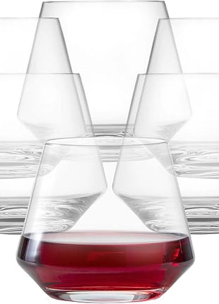 ZWIESEL GLAS Pure Stemless Burgundy Glass (Set of 6), Elegant Wine Glasses for Red Wine, Dishwasher-Safe Tritan Crystal Glasses, Made in Germany (17 Ounce)