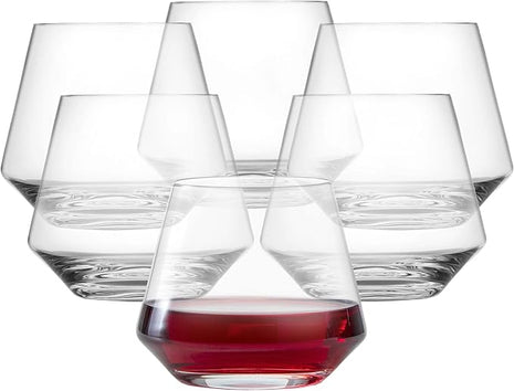 ZWIESEL GLAS Pure Stemless Burgundy Glass (Set of 6), Elegant Wine Glasses for Red Wine, Dishwasher-Safe Tritan Crystal Glasses, Made in Germany (17 Ounce)