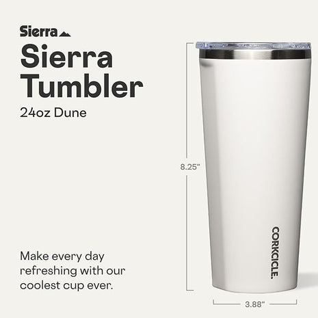 Corkcicle Classic Tumbler - Keeps Drinks Cold for 9 Hours & Hot for 3 - Triple-Insulated Stainless Steel - Holiday Tumbler Gift - 24 oz - Dune
