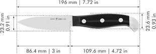 HENCKELS Statement Razor-Sharp 3-inch Compact Chef Knife, German Engineered Informed by 100+ Years of Mastery, Black/Stainless Steel
