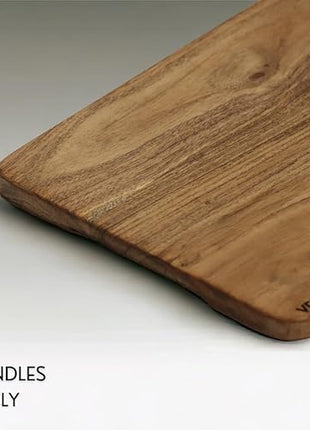 Vesta Homes Wooden Chopping Board, Cutting Board, Serving Tray for Kitchen Vegetables, Fruits & Cheese | Natural Acacia Wood | Natural Color, 35x21.5x1.5 cm | Handcrafted in India