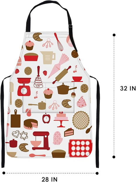 Britimes Apron Home Kitchen Cooking Baking Gardening for Women Men With Pockets Cake Cooking Cookie Pastry Chef 32x28 inch