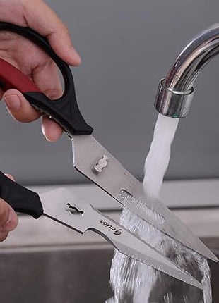 Poultry Shears Set - Heavy Duty Utility Kitchen Scissors for Cutting Chicken, Meat, Poultry, Turkey, Food - Black and Red