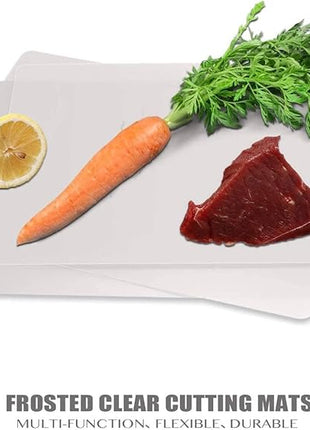 Flexible Plastic Cutting Board Mats set, Clear Kitchen Cutting Board Set of 2 Clear Mats