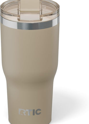 RTIC 30oz Essential Tumbler with Lid, Ceramic Lined, Insulated, Stainless Steel, Metal, Double Wall Vacuum-Insulation, Travel Cup for Iced Coffee, Tea, Hot and Cold Drink, Beach