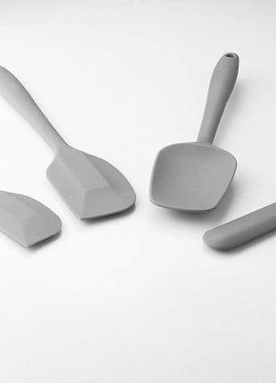 4 Piece Silicone Spatula Set, Flexible Heat Resistant Non-scratch Baking Cooking Rubber Spatulas with Stainless Steel Core, Gray