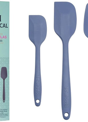 MAGICAL BUTTER Silicone Spatulas 3-Pack - Heat-Resistant & Dishwasher-Safe Kitchen Tools - Spatulas & Spoonula with Non-Slip Grip - Easily Combine Ingredients & Remove Mixtures from Molds & Trays