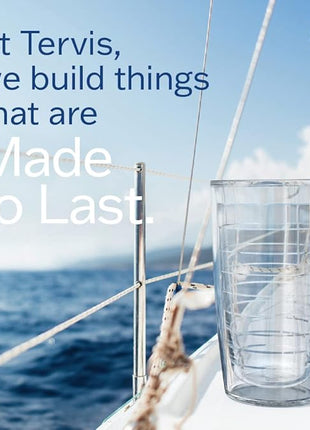 Tervis Clear & Colorful Tabletop Made in USA Double Walled Insulated Tumbler Travel Cup Keeps Drinks Cold & Hot, 16oz - 4pk, Clear