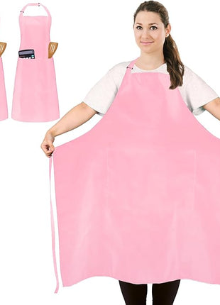 2 Pcs Plus Size Chef Apron, Unisex Professional Apron with 2 Pockets for Cooking, Work, Baking (Larger Size)
