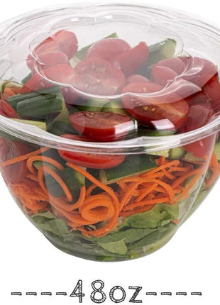 Smygoods Disposable Plastic Salad Bowls with Airtight Lids Ideal for Meal Prep, Takeout, Catering, Parties, Picnics, and Food Storage, Stackable, Leak-Proof