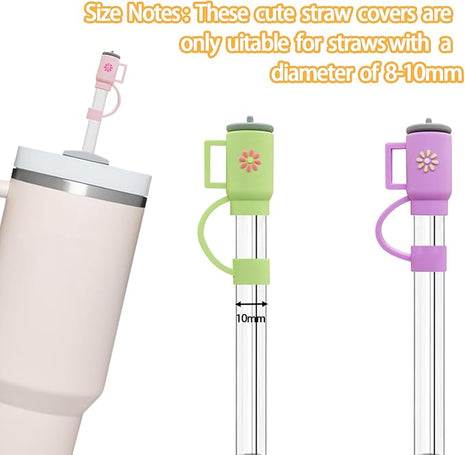 9P Straw Cover for Stanley Cup, Silicone Straw Topper for Stanley Cup 30&40oz with Tumblers, 10mm 0.4in Lid Accessories (Reusable)