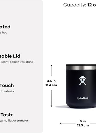 Hydro Flask Coffee Mug Gift Set - Insulated Stainless Steel, Non-Spill, Leak Proof Travel Mugs 12 Oz Black Tie Set