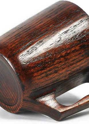 14 oz Wood Cup Coffee Mug for Men Mugs Gift Tankard Unique Small Wooden Man Cup Cool Drinking Portable Outdoor Viking Mug Fancy Cups Beer Mugs Steins Manly Unusual Father Day Men Gift