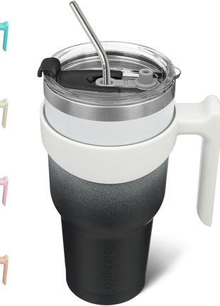 BJPKPK Tumbler With Handle And Straw 40 oz Insulated Tumblers With Lid Stainless Steel Travel Coffee Cups,Day Night