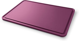 KitchenAid Classic Plastic Cutting Board with Perimeter Trench and Non Slip Edges, Dishwasher Safe, 12 x 18 inch, Beetroot