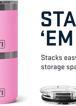 YETI Rambler 10 oz Stackable Lowball 2.0, Vacuum Insulated, Stainless Steel with MagSlider Lid, Power Pink