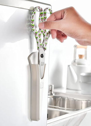 Linoroso Kitchen Scissors Heavy Duty Kitchen Shears with Magnetic Holder Made with Japanese Steel 4034, Multipurpose Ultra Sharp Cooking Scissors for Meat/Vegetables/BBQ/Herbs/Pizza (Graphic,Chili)