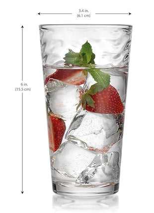 Glaver's Drinking Glasses Set of 10 Highball Glass Cups, 17 Oz Cooler Glassware. Home and Bar Everyday Basic Drinkware Elegant Kitchen Glasses for Water, Juice, Cocktails, Iced Tea.