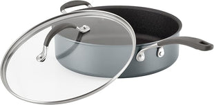Circulon A1 Series with ScratchDefense Technology Nonstick Induction Sauté Pan with Helper Handle and Lid, 5 Quart, Graphite