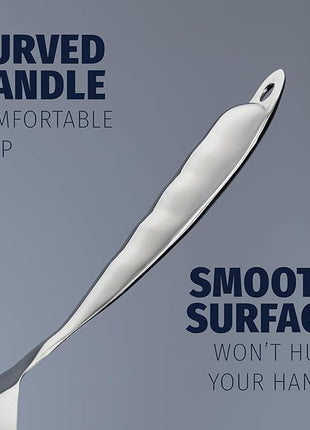 Zulay Kitchen Stainless Steel Serving Spoon - 11.5” Large Cooking & Serving Spoon with Ergonomic Handle - Durable, Rust-Resistant & Dishwasher Safe Kitchen Utensil for Cooking and Buffets