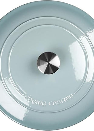 Enameled Dutch Ovens Cast Iron Dutch Oven Pot with Lid for Bread Baking, Cook, Dual Handle, 7 Quart, Seasalt