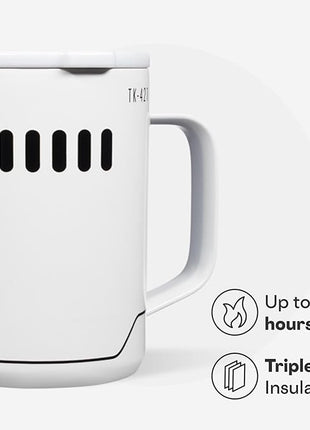 Corkcicle Classic Coffee Mug - Triple Insulated Stainless Steel for Travel - Shatter-Proof Lid - Keeps Drink Hot Over 3 Hours - Holiday Mug Gift - Great for Gifting Warmth - 16 oz - Stormtrooper