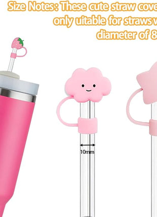 7Pc Straw Cover for Stanley Cup, Silicone Straw Topper for Stanley Cup 30&40oz with Tumblers, 10mm 0.4in Lid Accessories (Reusable)