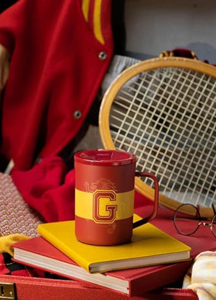 Corkcicle Harry Potter Coffee Mug - Stainless Steel Insulated Cup With Lid For Tea & Coffee - Non-Slip Silicone Base - Durable Travel Mug - Dishwasher Safe - BPA Free - Easy Grip - 16 oz - Gryffindor