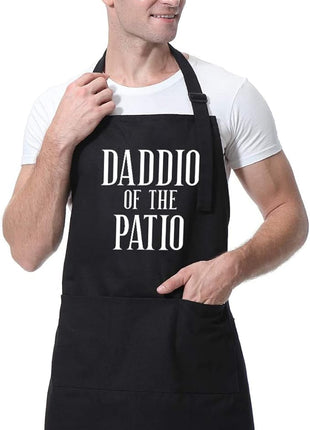 Miracu Grill Apron for Daddy, Daddio of The Patio, Dad Gifts from Daughter Son - Funny Fathers Christmas, Birthday Gifts for Dad, Best Step Daddy, Father in Law - Papa Aprons for Grilling BBQ Cooking