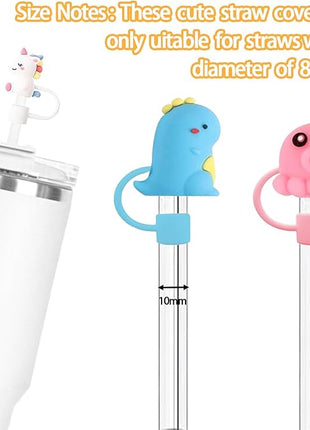 14P Straw Cover for Stanley Cup, Silicone Straw Topper for Stanley Cup 30&40oz with Tumblers, 10mm 0.4in Lid Accessories (Reusable)