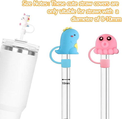 14P Straw Cover for Stanley Cup, Silicone Straw Topper for Stanley Cup 30&40oz with Tumblers, 10mm 0.4in Lid Accessories (Reusable)