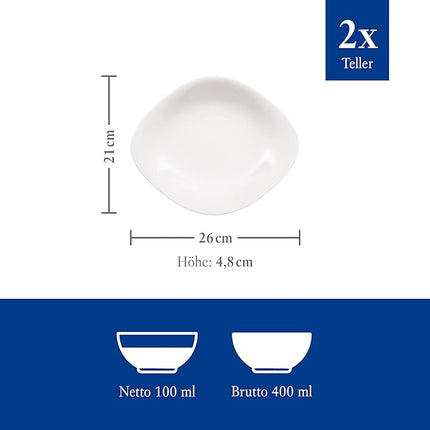 Villeroy & Boch Vapiano Pasta Bowl Set of 2, Premium Porcelain, Made in Germany, White