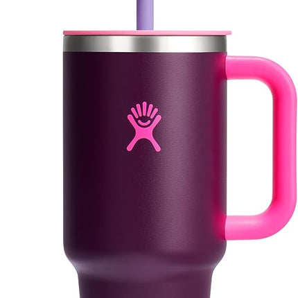 Hydro Flask 32 Oz Travel Tumbler with Handle, Lid and Straw - Insulated Stainless Steel in 32 Oz Sugarplum