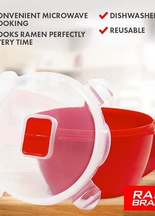 Rapid Plastic Noodle/Soup Bowl | Microwave Soup & Noodles in Minutes | Perfect for Dorm, Small Kitchen, or Office | Dishwasher-Safe, Microwaveable, & BPA-Free