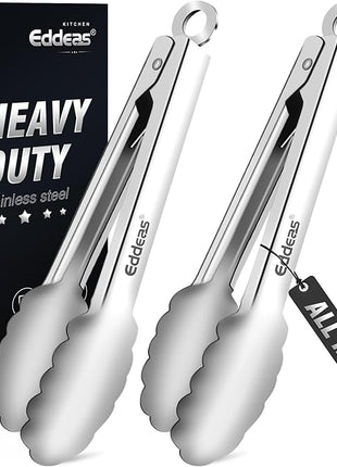 2 Pcs 7 Inch Small Tongs, Heavy Duty Stainless Steel Kitchen Tongs, For Cooking, Food, Buffet, Salad, Fruits, Bread, Dishwasher Safe