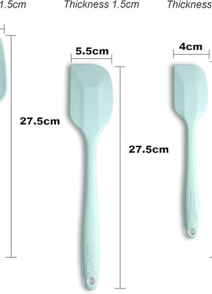 Silicone Spatula 3-piece Set, Ergonomic Handle High Heat-Resistant Spatulas, Non-stick Rubber Spatulas with Stainless Steel Core, Macaron Navy
