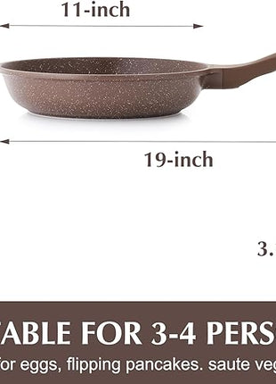 SENSARTE Nonstick Frying Pan Skillet, Granite Coating Omelette Pan, Healthy Stone Cookware Chef's Pan PFOA Free, Toffee Brown (11 Inch)