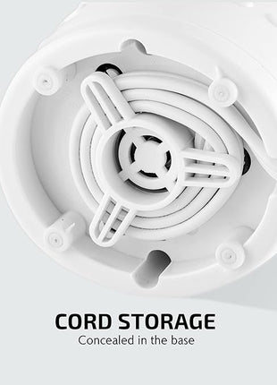 OVENTE Electric Coffee Grinder for Beans, Spices and More, 2.5Oz Compact Grinding Mill, Spice Grinder with Stainless Steel Blade, Pulse Button Operation and Transparent Easy to Open Lid, White CG225W