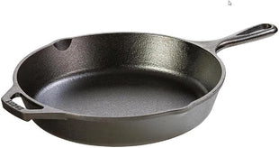 Lodge 10.25 Inch Cast Iron Skillet – Pre-Seasoned Frying Pan with Teardrop Handle – Oven, Stovetop, Grill & Campfire Use – Made in USA – Durable, Non-Toxic, Even-Heating Cookware – Black