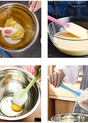 Silicone Spatulas Set of 4 - Heat Resistant Non-Stick Flexible Rubber with Solid Stainless Steel Core Kitchen Essential Gadget Premium Scraper Spoon Set - Seamless, Dishwasher Safe, 2 Size