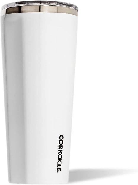 Corkcicle Classic Tumbler - Keeps Drinks Hot for 3 Hours - Triple-Insulated Stainless Steel - Cupholder Friendly - Holiday Mug Gift - Great for Gifting Warmth - 24 oz - Gloss White