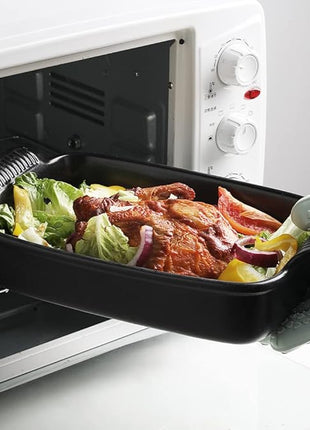 Sweejar Baking Pans Set, Ceramic 9x13 Baking Dish with Handle, Rectangular Casserole Dishes for Oven, Bakeware Sets of 3, Durable Lasagna Pan Deep for Kitchen, Banquet, Wedding Gift(Black)