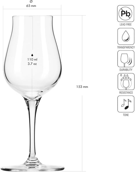 Krosno Brandy & Cognac Snifter Glasses Rum Tasting Gift Set | Set of 4 | 3.7 oz | Avant-garde Collection | For Home, Restaurants & Kitchen | Dishwasher Safe | Lead-Free Crystal Glass