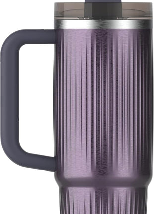 STANLEY Quencher H2.0 Tumbler with Handle and Straw 30 oz | Flowstate 3-Position Lid | Cup Holder Compatible for Travel | Insulated Stainless Steel Cup | BPA-Free | Fluted Wisteria Shine