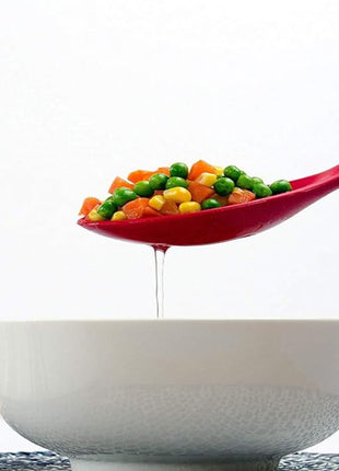 Silicone Nonstick Slotted Spoons Set 2,High Heat Resistant, Hygienic Design Cooking Baking Spoons Set for Cooking Stirring, Mixing and Serving,Red and Black with Color Box