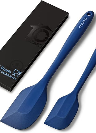 Heat Resistant 600℉ Silicone Spatula, Turner Mixing Spatulas set BPA Free Dishwasher Safe for Nonstick Cookware, Classic Blue